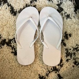 White Flip flops